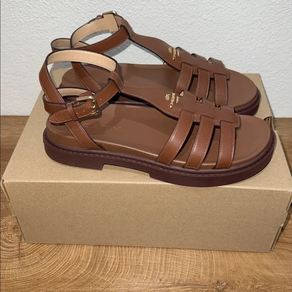 Coach Tan Leather Women's Sandals - Picture 5 of 5